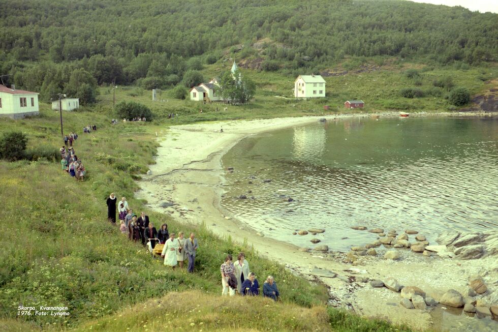Kirkehelg i 1976 på Skorpa.
 Foto: Lyngmo