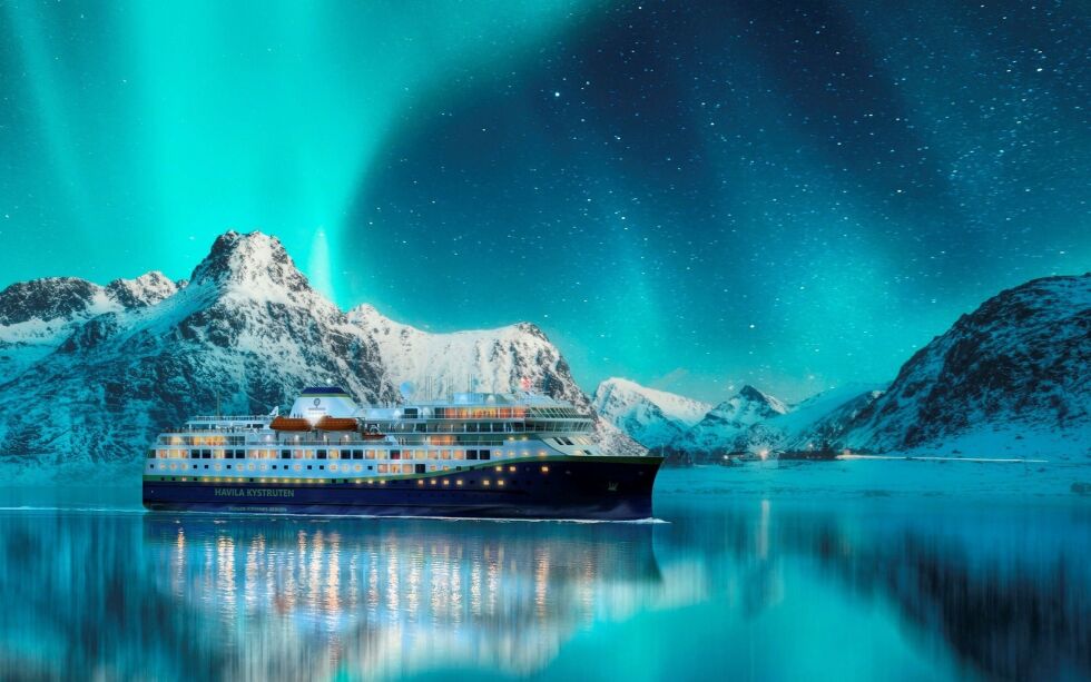 De nye skip­ene er for­sin­ket fra verf­tet i Tyr­kia, men skal være kla­re for å sei­le langs nor­ske­kys­ten fra som­me­ren i år. 
FOTO: HA­VI­LA KYST­RU­TEN