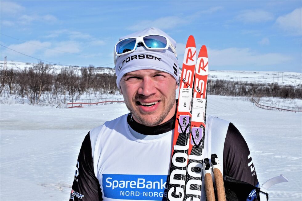 Tarjei Solli ble vinner av Tana-Varanger rennet.
 Foto: Bjørn Hildonen