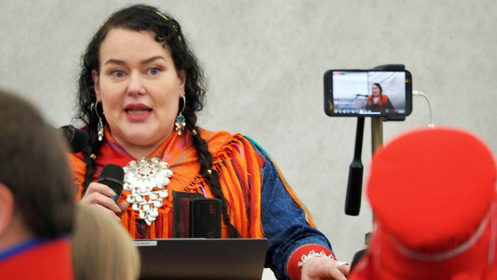 Sametingspresident Silje Karine Muotka. Her taler hun til NRL sitt landsmøte i Kautokeino i juni.
 Foto: Irmelin Klemetzen