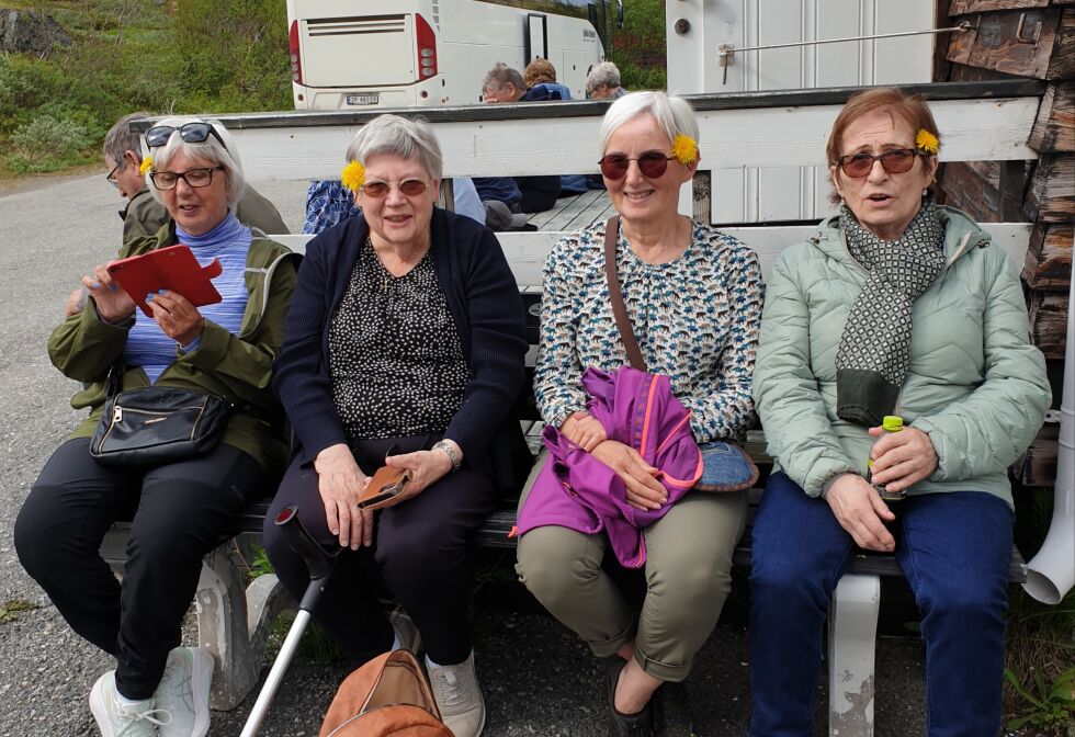 Løvetann pikene fra venstre Margit Pedersen, Else Hansen, Hildur Pedersen og Margrethe Bakkevold.
 Foto: Asfrid Karlsen