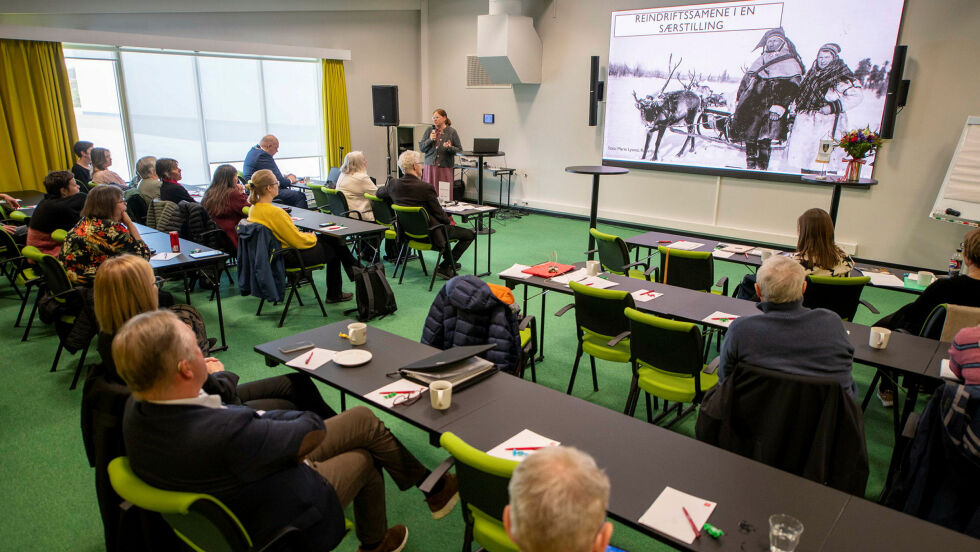 Nina Planting Mølmann holdt konferansens første foredrag med tittelen «Hvordan var det mulig å overleve i Finnmark vinteren 1944/45?».
 Foto: Cecilie Bergan Stuedal