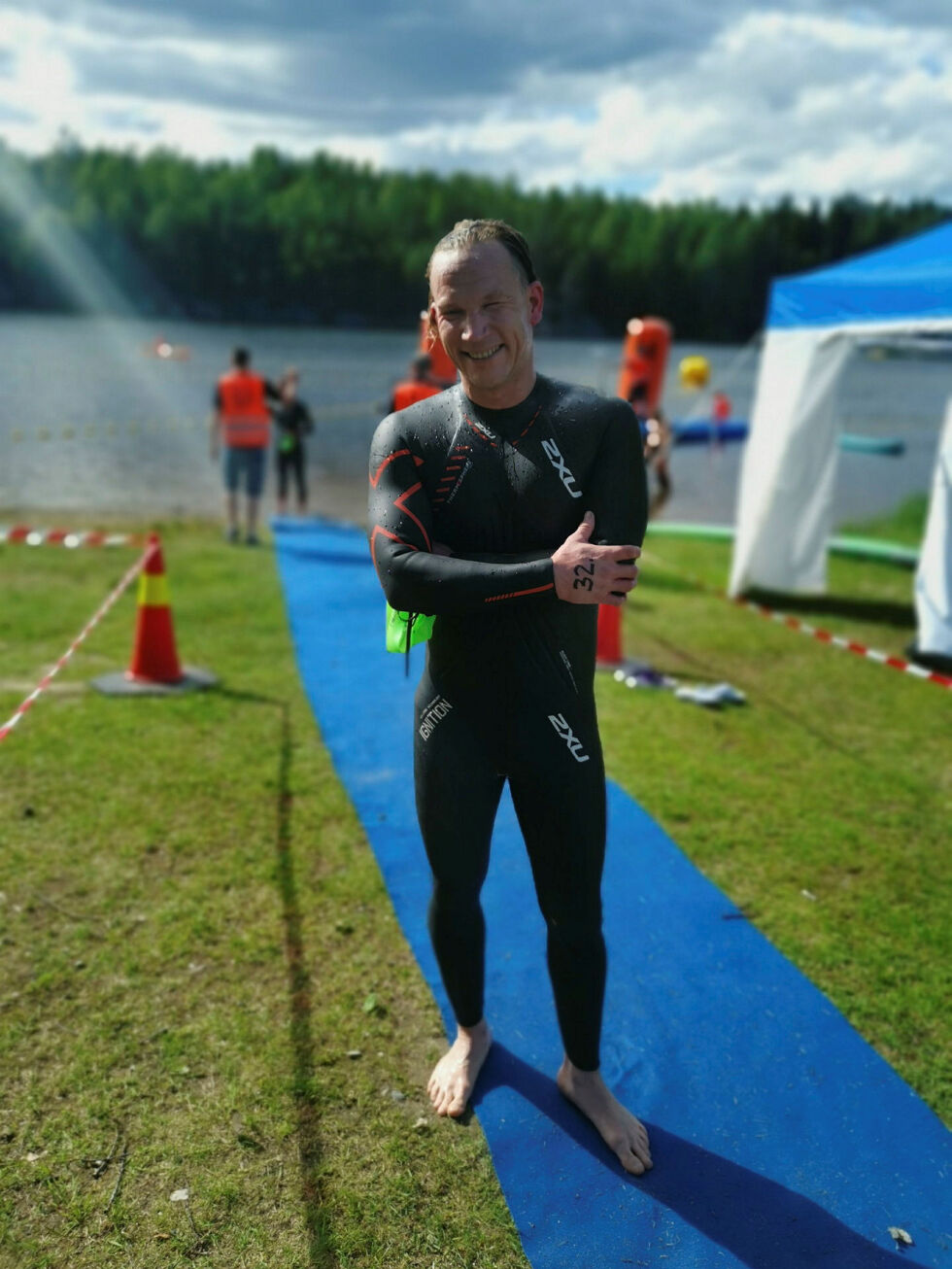 Per Jonas Kalvemo fra Kar­as­jok svøm­me­klubb vant den før­ste Nor­ges­cup Open Water.
 Foto: Privat