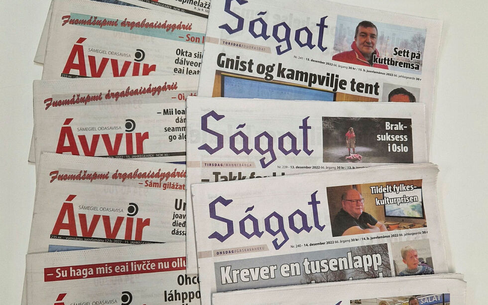 Leserne av papirutgavene til de samiske dagsavisene Ávvir og Ságat er i likhet med lokalavisene sterkt ramma av at departementet bryter mediestøttelovens regler om distribusjonstilskudd til avisene i Finnmark.
 Foto: Siw Michaelsen