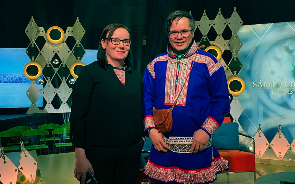 Nestleder Kari Lisbeth Hermansen og leder Johan Áilo Kalstad i Samisk redaktørnettverk.
 Foto: Reidun Kjelling Nybø