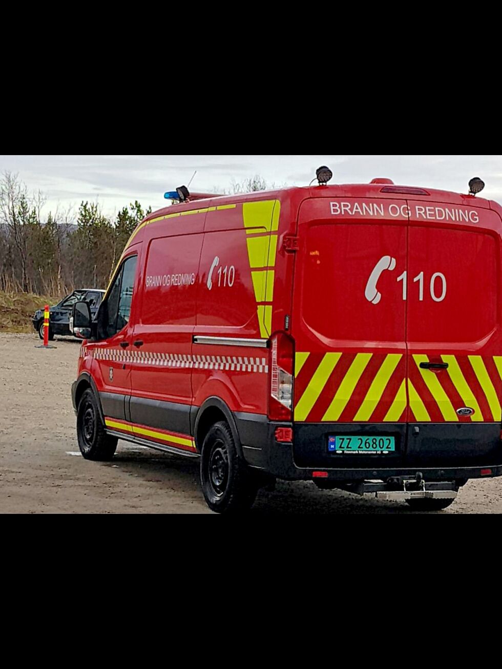 Det reageres på at brannsjefens sønn bruker denne utrykningsbilen til privat kjøring.
 Foto: Privat