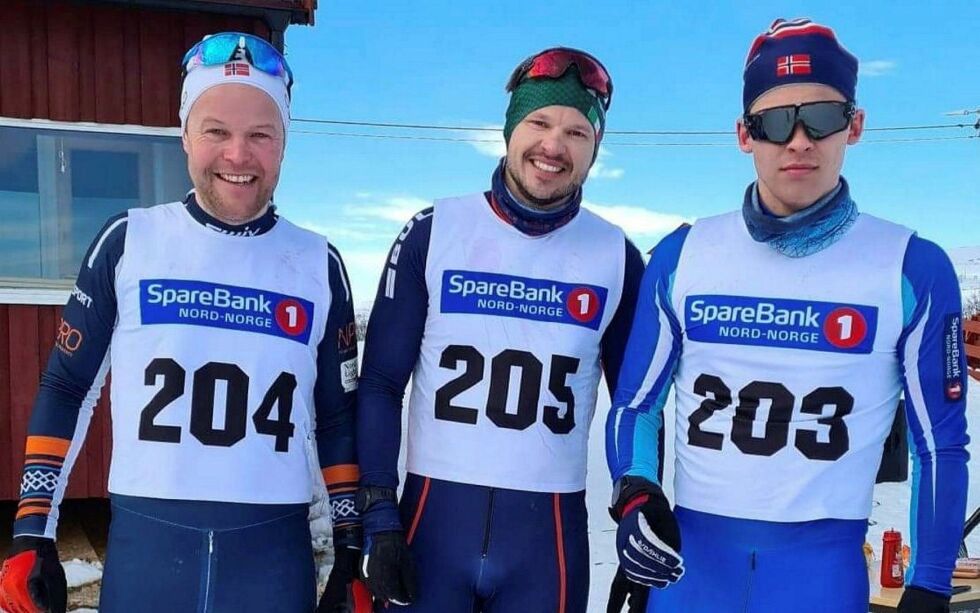 Disse ble topp tre i årets Vadsørenn – Håkon Lodding (midten) vant foran Alexander Mietinen (til høyre) og Espen Mikkelsen.
BEGGE FOTO: PRIVAT