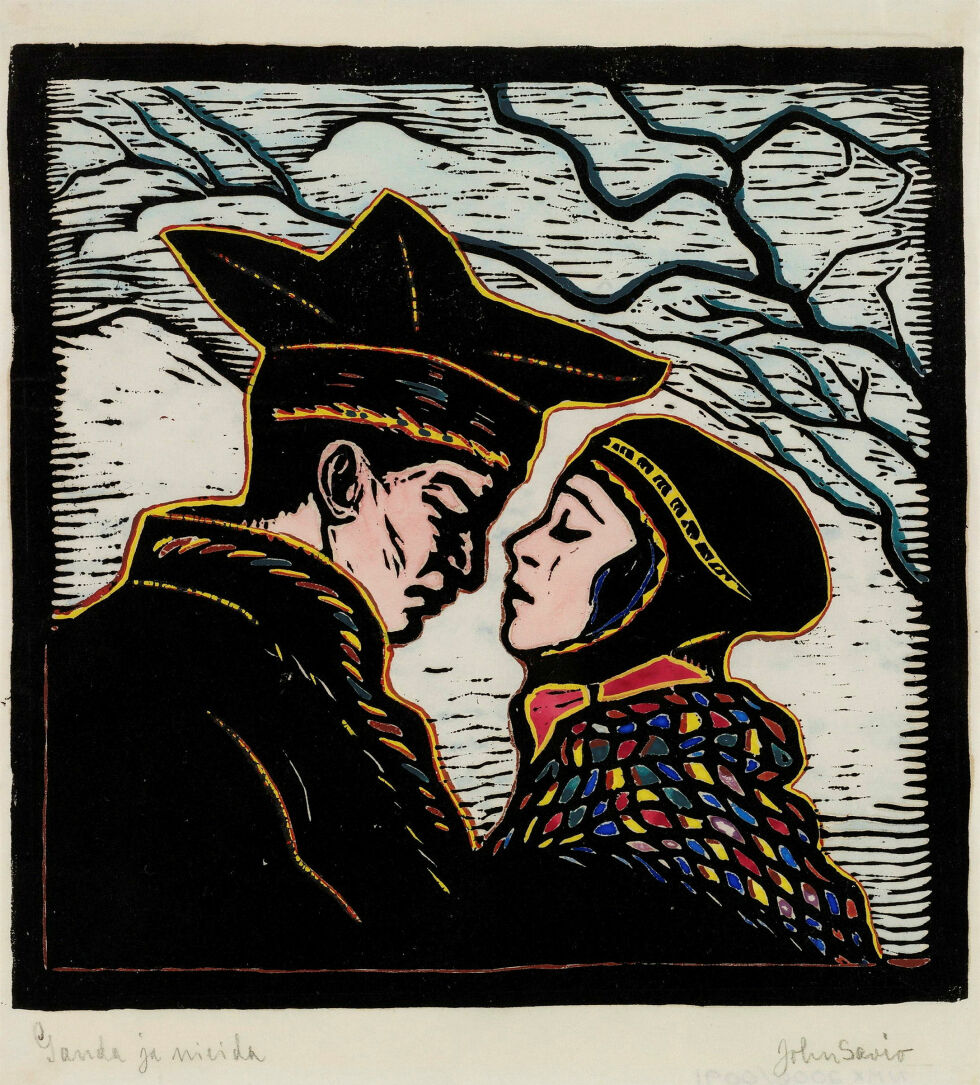 Muse­ene ønsker å bygge et fun­da­ment på lik­he­tene og ulik­he­tene mellom de to kunst­nerne Munch og Savio. Her Savios «Ganda ja nieida» (gutten og jenta).
 Foto: Andreas Harvik/Nasjonalmuseet