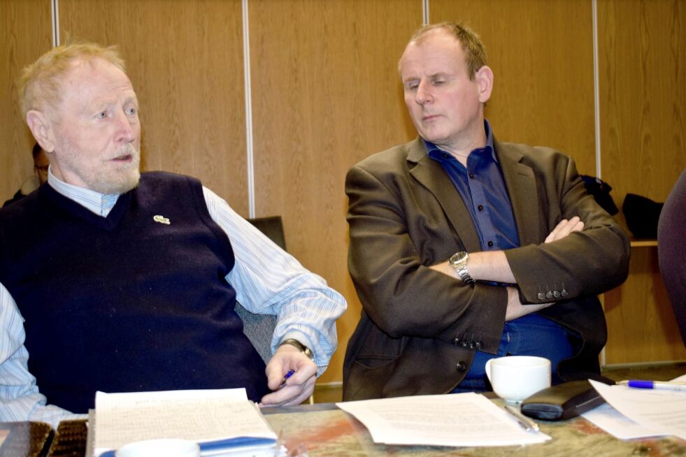 Tidligere gruvedirektør Robert Hermansen (til venstre) poengterte at det nå skal gjøres konklusjoner for fremtiden og at det er helt unikt at Sydvaranger nå har fått med seg kapital via finansiøren Orion Mine Financing.
 Foto: Birgitte Wisur Olsen