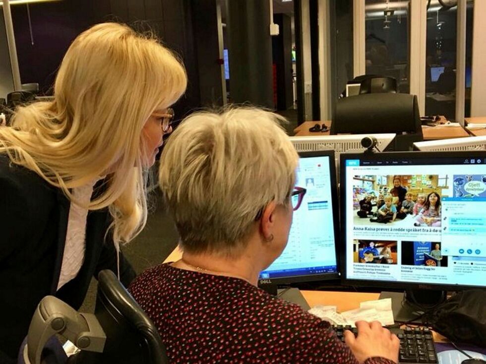 NRK ønsker å styrke tilbudet for den kvenske minoriteten i Norge. Laila Lanes og Anne Mari Rahkonen Berg utgjør i dag redaksjonen. Foto: NRK