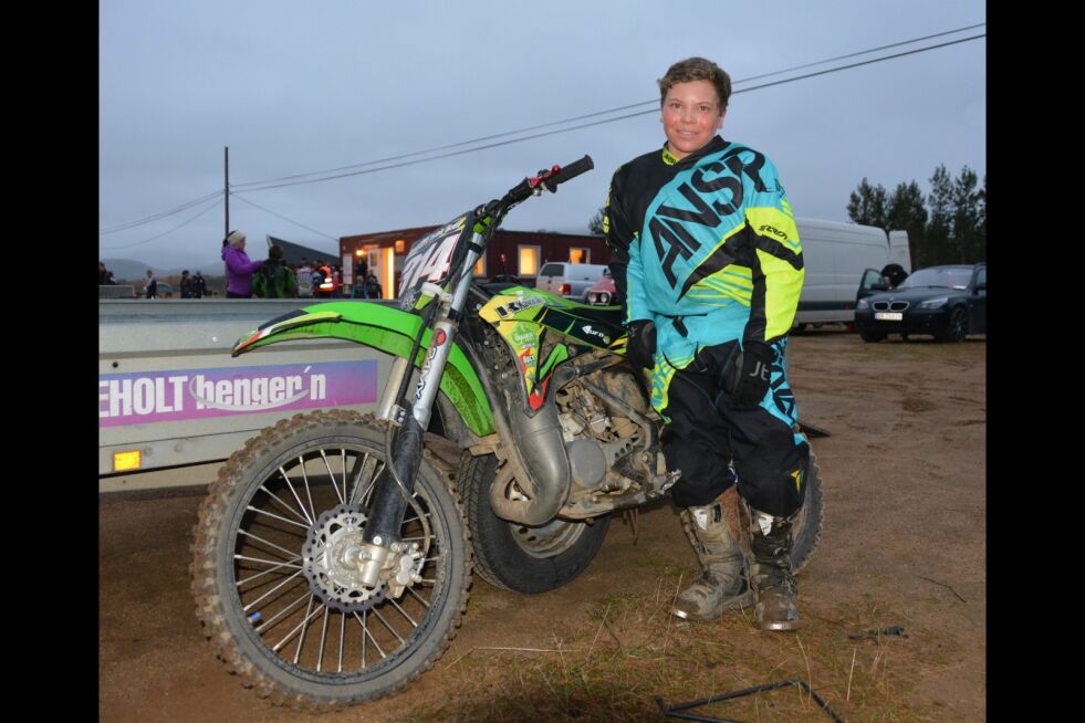 Anders Isak Bær (13) kommer fra Karasjok, men trener hos og kjører for Lakselv motorklubb.
 Foto: Kristin Marie Ericssson