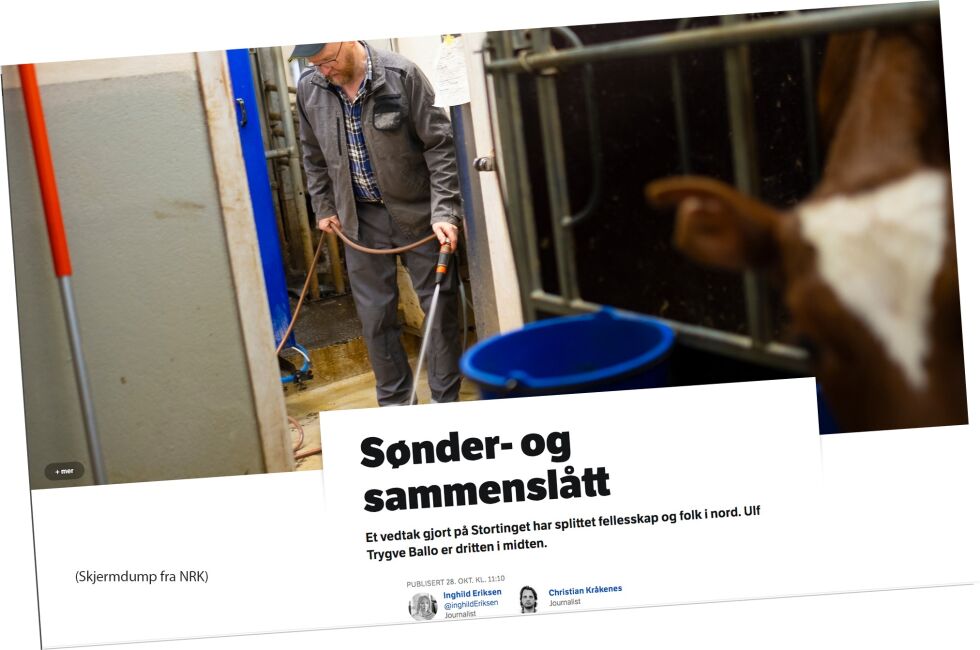 Maktmennesker som svikter må tåle kritikk, og trenger ikke støtte fra mediene. (Skjermdump fra NRKs artikkel om Ulf Ballo)