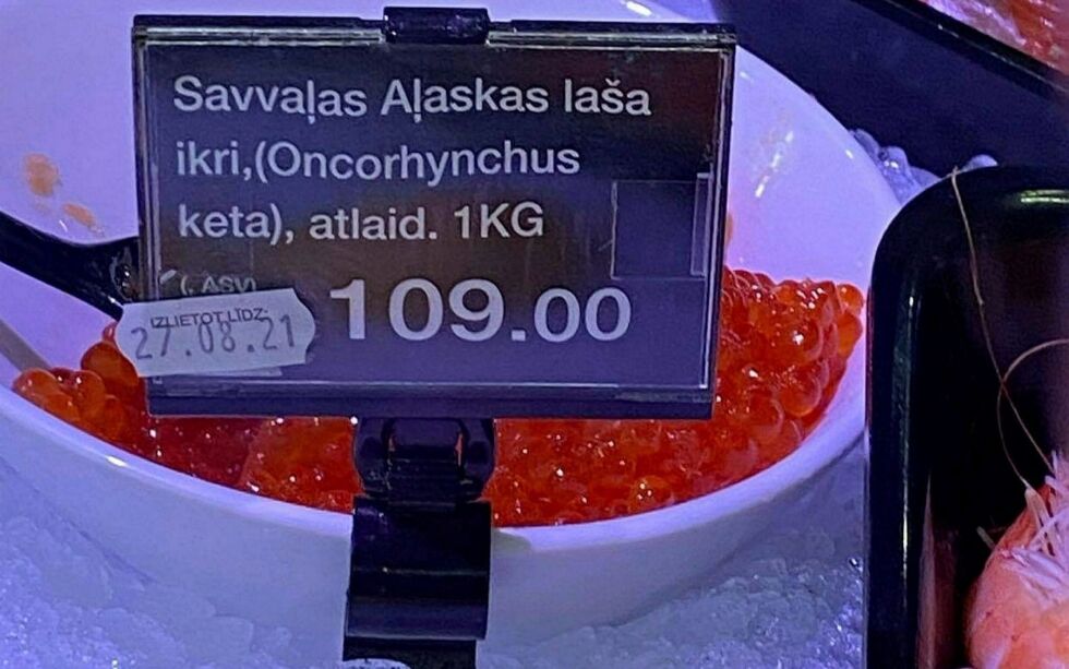 I land som Finland, Latvia og andre østliggende land i Europa er lakserogn svært ettertrakta vare. I Jurmala utenfor Riga selges den for 109 euro eller rundt 1.100 kroner kiloen.
 Foto: Privat