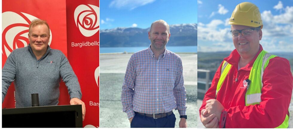 Fylkesrådsleder Bjørn Inge Mo (AP), Runar Sjåstad 1.kandidat Finnmark Arbeiderparti og Nils Ole Foshaug 2.kandidat Troms Arbeiderparti. (Pressebilder)