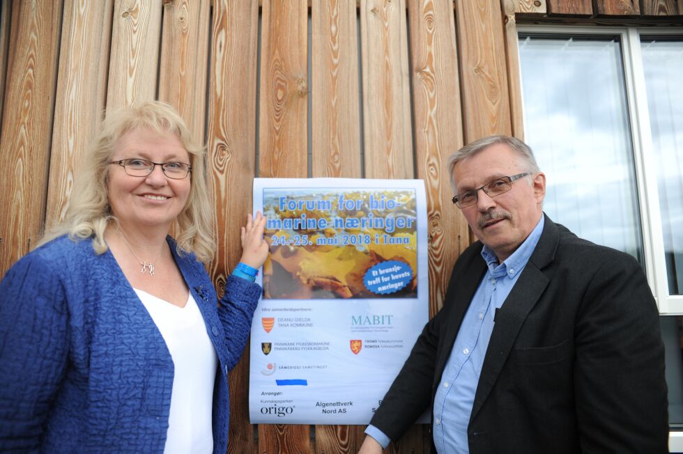 Astrid Tugwell fra kunnskapsparken Origo og Kåre Breivik fra Barents Seaweed arrangerte forum for biomarine næringer i samarbeid med Algenettverk Nord.
 Foto: Karen Denisova