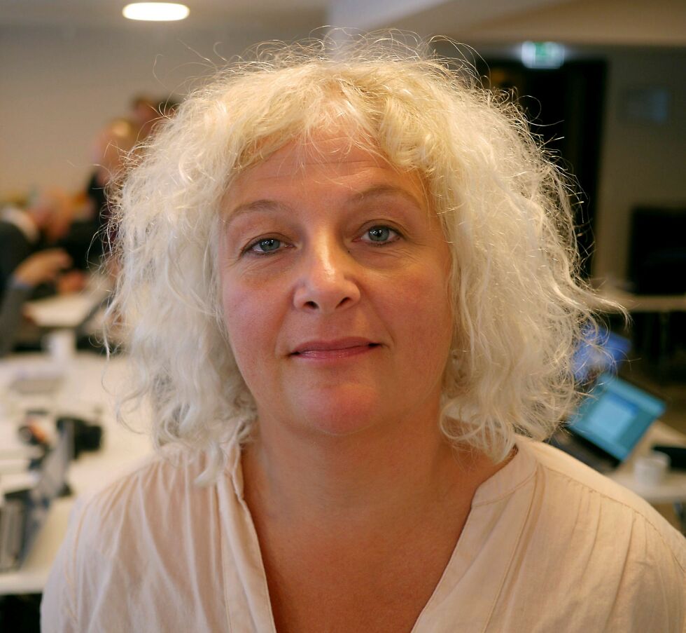 Styremedlem Bente Haug fremmet forslaget om at befolkningen i Karasjok ikke er kollektive eiere av sin utmark.
 Foto: Geir Johansen