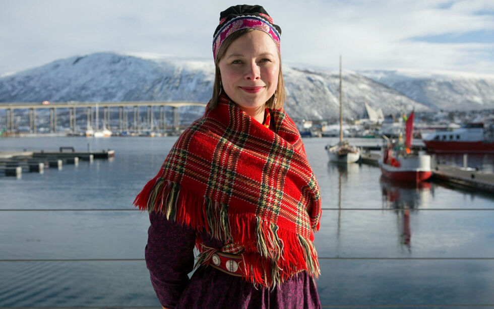 Politisk rådgiver Sandra Márjá West (NSR) i Sametinget deltok på møtet med statsministeren og sametingspresidenten.
 Foto: Matti Aikio