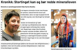 Reagerer på kronikk på sametinget.no