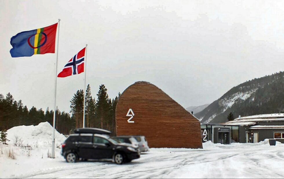 Nordland nasjonalparksenter ligger på Storjord i Saltdal, rett nord for Saltfjellet. (Foto: Nordland nasjonalparksenter)