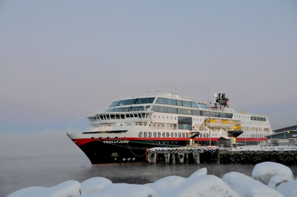MS Trollfjord ved havn i Kirkenes
 Foto: Hallgeir Henriksen