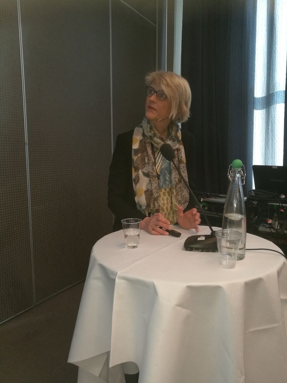 Siri Gedde-Dahl presenterer undersøkelsen på SKUP i Tønsberg i 2018.
 Foto: Erik Brenli