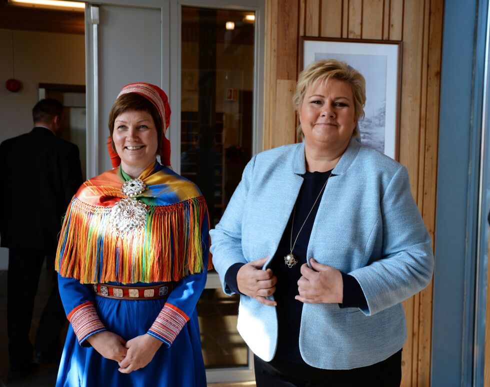 Sametinget og president Aili Keskitalo har fått svar fra statsminister Erna Solberg via et skriftlig spørsmål i Stortinget.
 Foto: Steinar Solaas