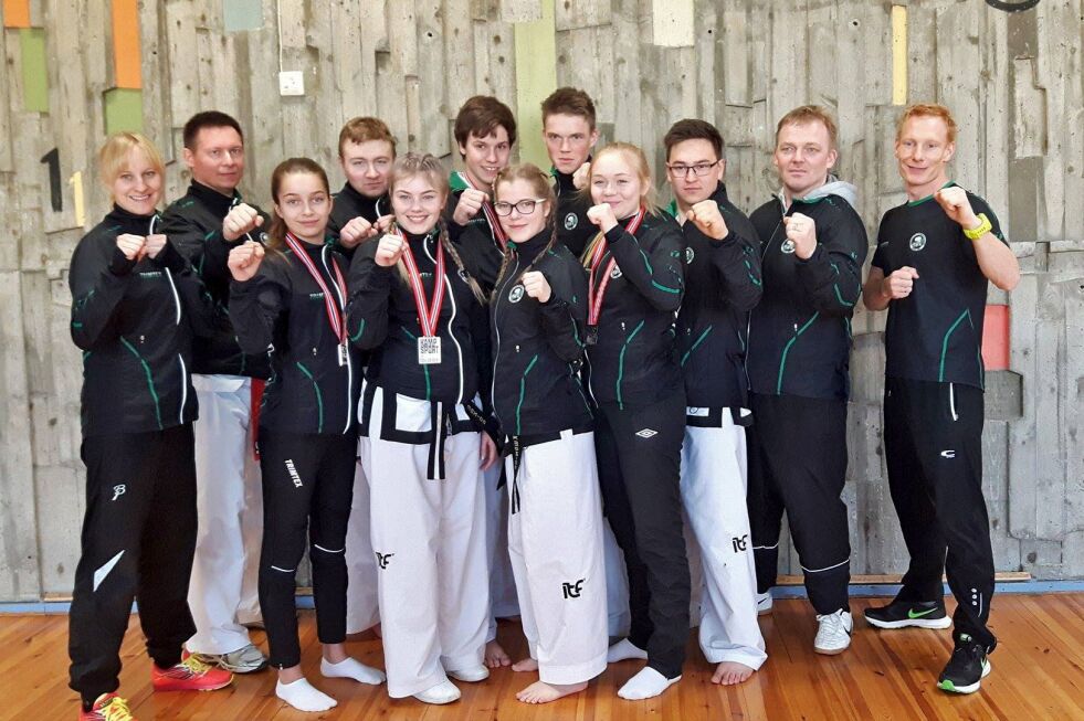 Kirkenesklubben vant hele nitten medaljer i FM i Taekwondo i Alta sist helg, og ble dermed beste klubb.
 Foto: Privat