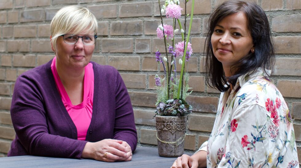Rådgiverne Elisabeth Klogh Hegge (til venstre) og Gunhild Pedersen ved opplæringsavdelinga hos Finnmark fylkeskommune ønsker at flere lærebedrifter tar kontakt.
 Foto: Maria Borch Mietinen, FFK