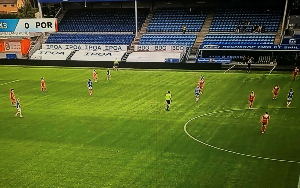 Bilder fra Direktesport fra første omgang mellom Sarpsborg 08 og Porsanger IL i Sarpsborg
 Foto: Skjermdump