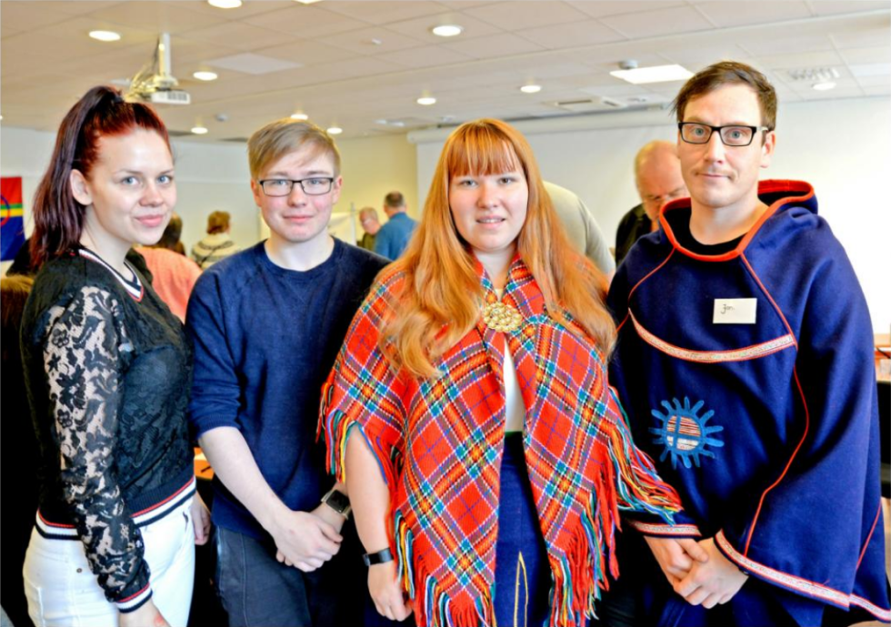 Det nye styret for SFF Sameungdommen er Carita Beck (første vara), Lars Petter Slettli, Therese Kolstrøm og Jon-Arnulf Bond (leder)
 Foto: Steinar Solaas