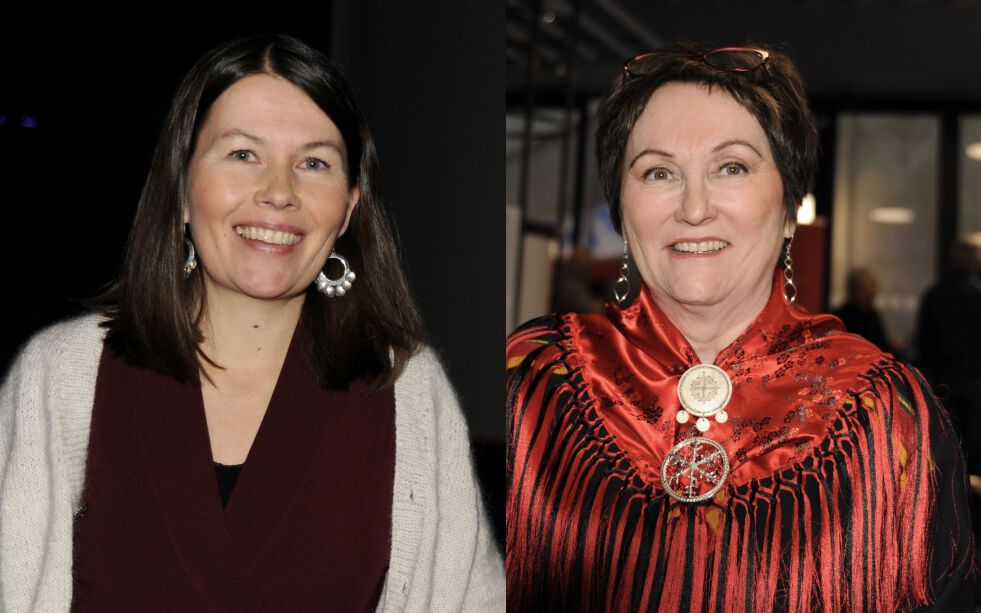 To nye sam­iske pro­fes­so­rer, Stine Sand og Eva Jo­sef­sen, holder sine til­tre­del­ses­fore­les­nin­ger ved Nor­ges ark­tiske uni­ver­si­tet i Alta fredag. – Spenn­en­de stoff, rekla­me­rer uni­ver­si­te­tet. Deres inter­es­se­om­rå­der er blant an­net sam­iske og urfolks-orien­terte.
 Foto: Rita Heitmann