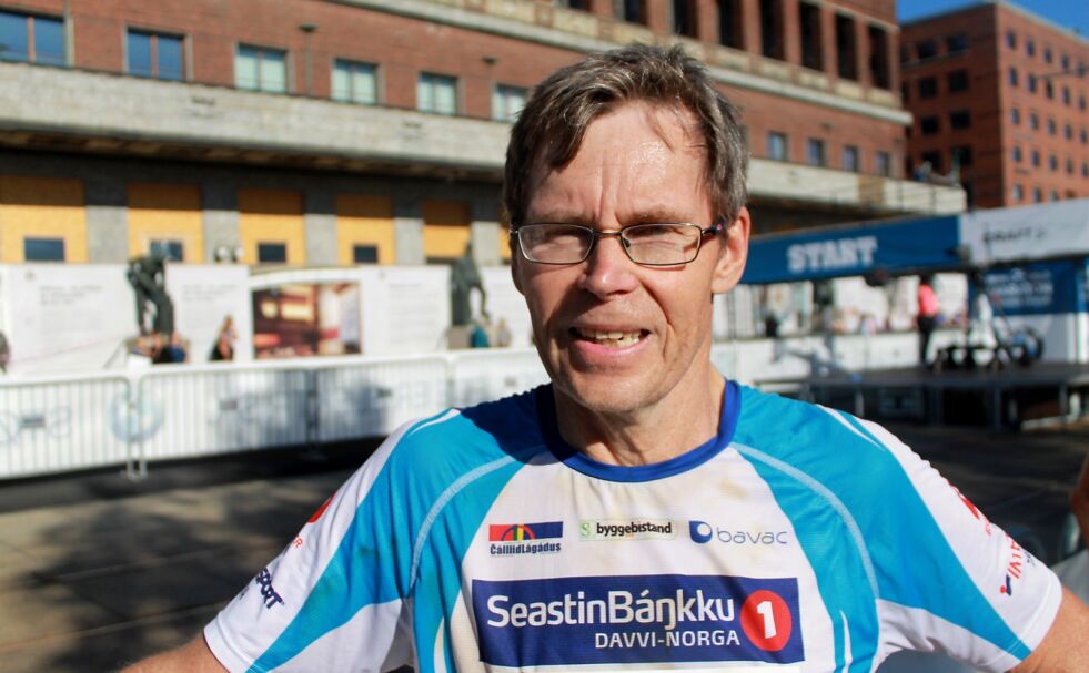 Jan Helge Balto løp inn til en god tid og topp ti-plassering i sin klasse i Berlin Maraton.
 Foto: Privat