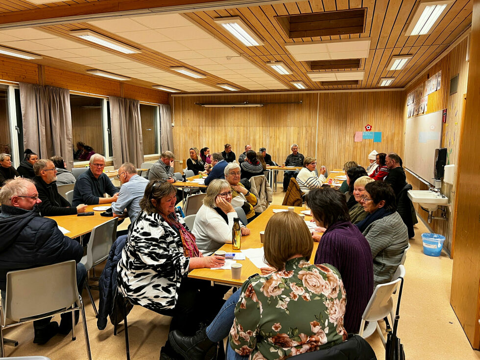 Det møtte opp nærmere 60 personer, ung som gammel, da Jakobsnes vel ble etablert på ny torsdag kveld.
 Foto: Privat