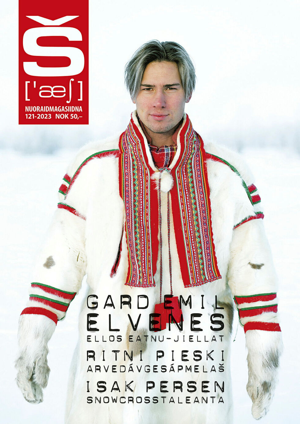 Slik ser forsiden av Š Nuoraidmagasiidna nr. 121 ut. Š kommer ut med 4 nummer i året. Neste blad kommer i mai.
 Foto: Iđut AS