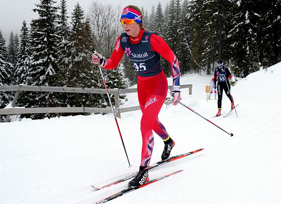 Vibeke Persen fikk ikke vist seg frem fra sin beste side i sitt aller første junior-NM. Hun håper å unngå sykdom i forkant av neste år.
 Foto: Svein Halvor Moe