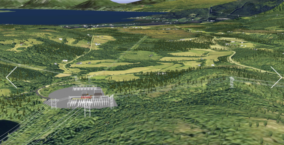 Som en del av en nye 420 kV kraftlinja utvides  Balsfjord stasjon og det etableres et nytt koblingsanlegg i friluft like ved det gamle.
 Foto: Statnett