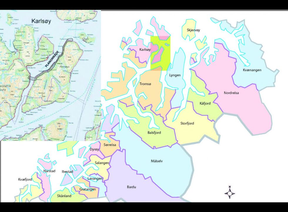 Den planlagte Langsundfor­bindelsen ligger i Karlsøy kommune, som består av flere øyer. Forbindelsen mellom Ringvassøy-Reinøy og Vannøy–Karlsøy skjer i dag med to ferger. 
Prosjektet skal gi en fast vegforbindelse med undersjøisk tunnel mellom Ringvassøya og Reinøya, ny vei fra fra tunnellinnslaget til nord på Reinøya, samt nytt fergeleie i Sætervika nord på Reinøya.
 Foto: Statens vegvesen/KMD