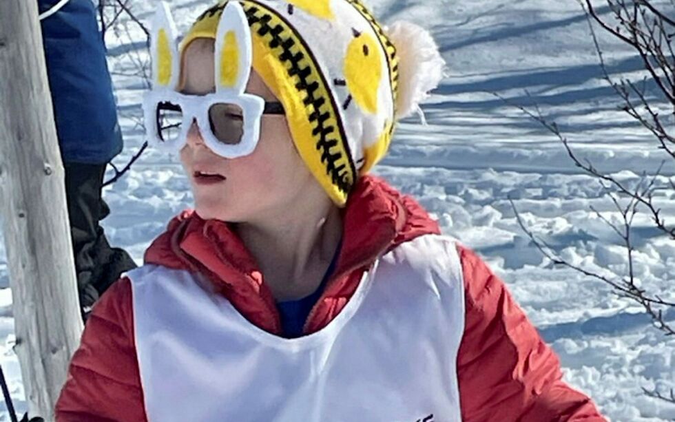 Ivrig skiløper på Snubbarennet.
 Foto: Privat