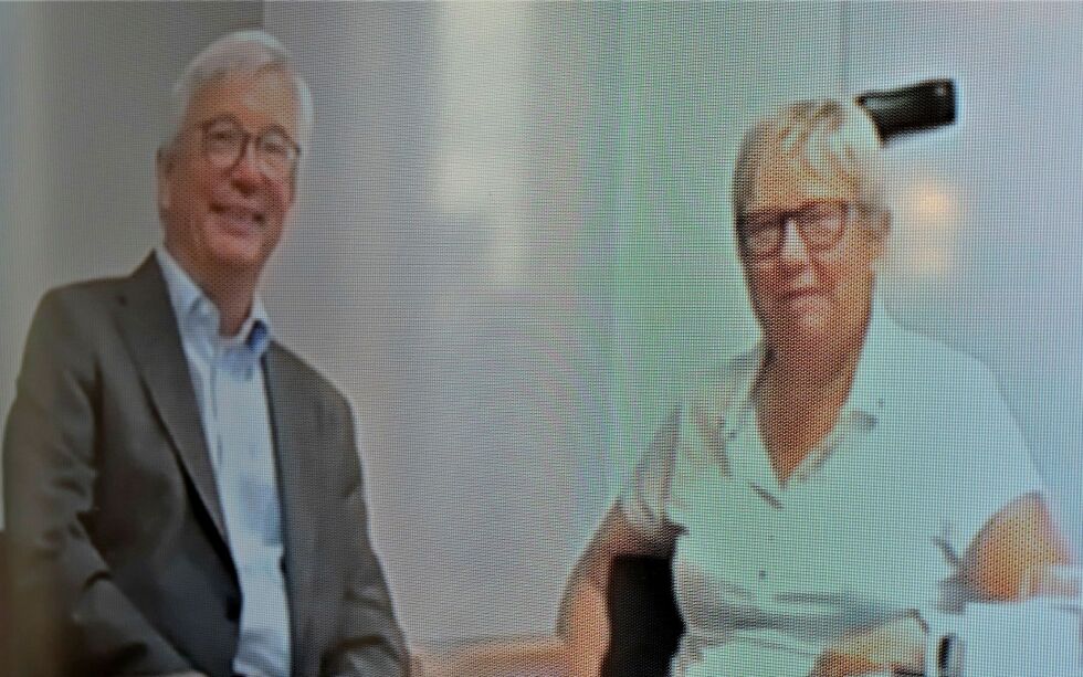 Karl Eirik Schjøtt-Pedersen har ledet Varanger=Utvikling-prosjektet, med vadsøordfører Wenche Pedersen som leder av styringsgruppa. 
 Foto fra videoskjerm