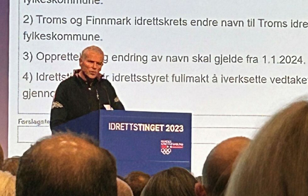 – Vi me­ner del­tak­el­se i id­retts­de­mo­kra­ti­et vil bli bed­re med et min­dre geo­gra­fisk om­rå­de, og at den bes­te løs­ning­en for sam­ar­beid med fyl­kes­kom­mu­nen er å ha et en-til-en for­hold, sier leder i Troms og Finnmark idrettskrets, Geir Knutsen, om splittelsen av idrettskretsene.
 Foto: TFIK