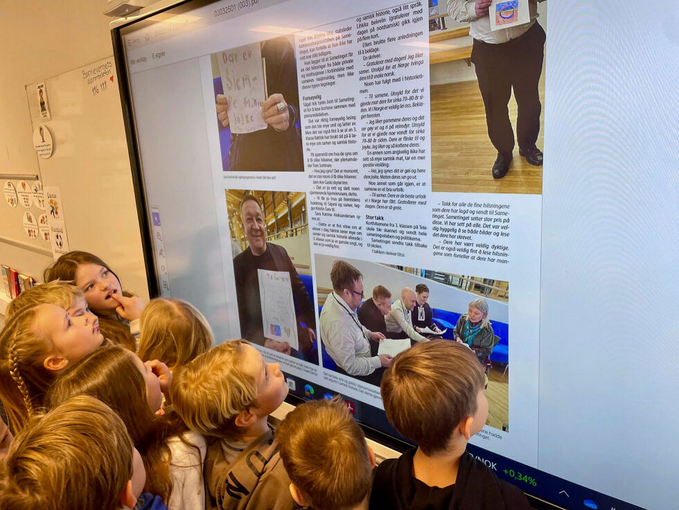 Elevene får se saken i Ságat, det var både spennende og gøy.
 Foto: Teie skole