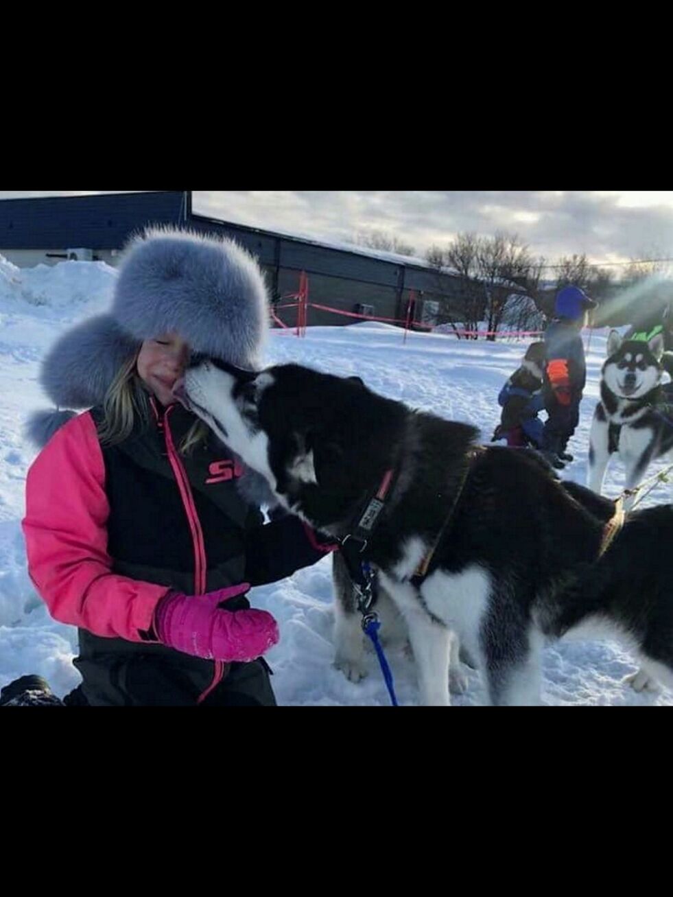 4H-kløverne var på hundebesøk mens 4H-medlemmene hadde årsmøte. På bildet: Mathea Bjørseth.
 Foto: Privat