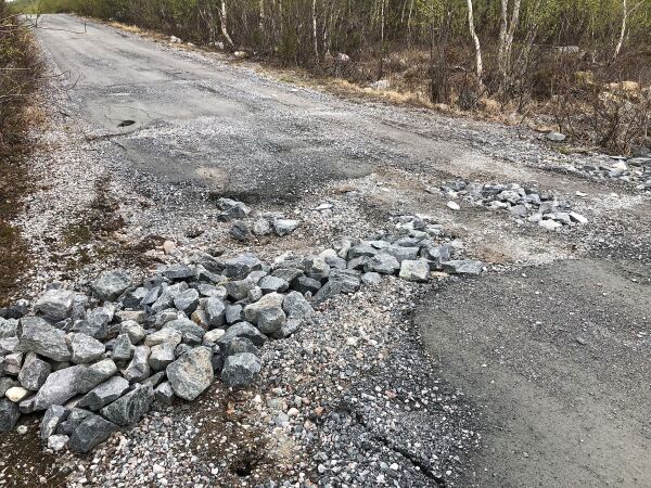 Ishavsveien i dårlig stand