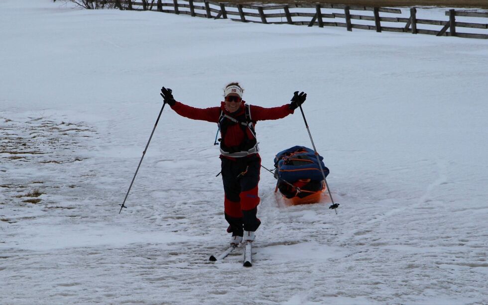 Etter å ha unnagjort nøyaktig 500 kilometer på ski, nådde Kristin Harila målet etter i alt 18 dager på tur.
Alle foto: Torbjørn Ittelin