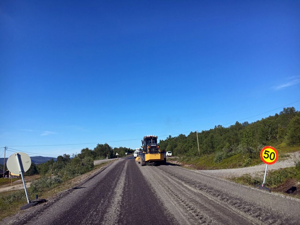 Her gjøres det klart for asfaltlegging.
 Foto: Hallgeir Henriksen