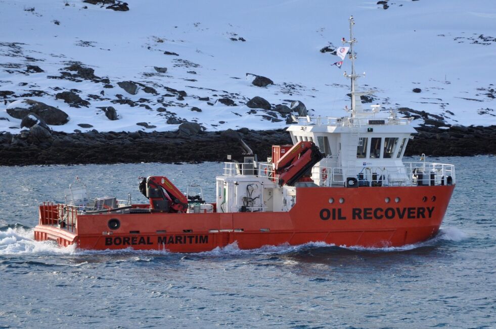 Oljevernfartøyet «Runa» som er stasjonert på Skjervøy har nettopp deltatt på sin første oljevernøvelse i Havøysund.
 Foto: Ronald Andersen
