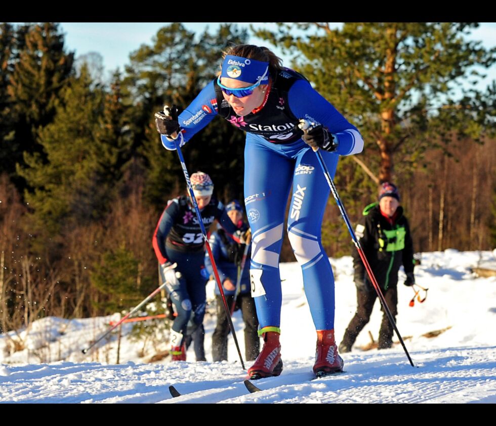 Ine Løvlien dokumenterte god form da hun ble nummer 22 i sprintrennet i Skandinavisk Cup på Lillehammer.
 Foto: Svein Halvor Moe
