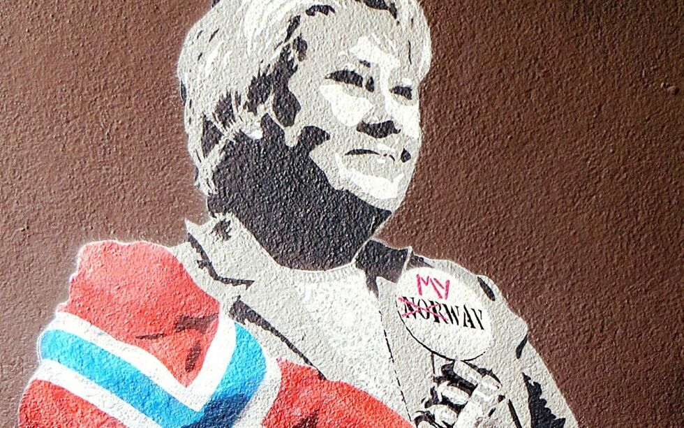 Graf­fi­ti på vegg i Bergen, sig­nert ga­te­kunst­ner AFK. Foto: Vil­fred In­gi­læ