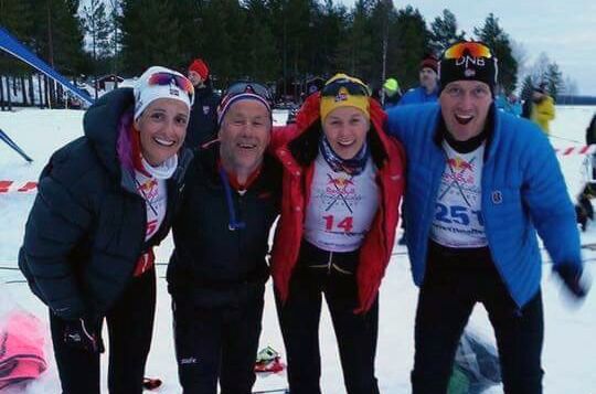 Monica Wickstrøm, John Petter Harila, Johanne Oxlund Gjerstad og Børre Kristoffersen var alle godt fornøyd med å ha fullført de 20 milene i Nord-Sverige
 Foto: Privat
