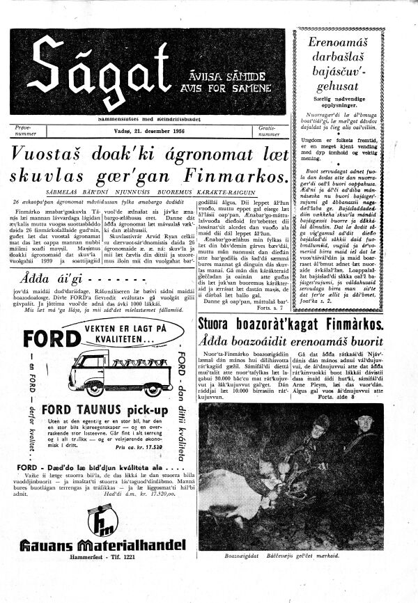 60 år siden første Ságat kom ut